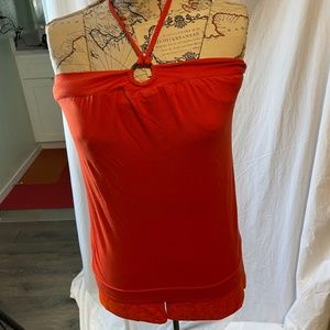 NWT VICTORIA SECRETS BY MODA INTERNATIONAL HALTER TOP, MEDIUM IN A SOFT ROSE